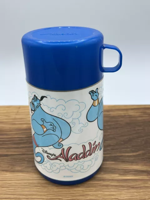 Vintage Disney's Aladdin Thermos Blue Genie 8oz Capacity 