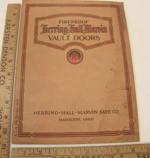 ANTIQUE c1920 HERRING HALL MARVIN SAFE CO BANK BUSINESS VAULT DOOR CATALOG