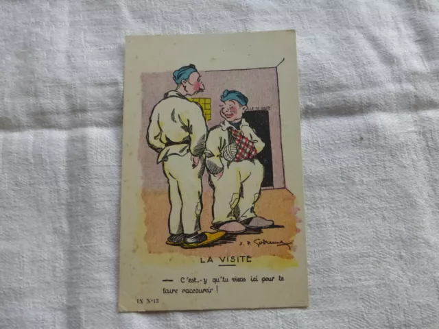 Cartolina Illusrateur La Visite Firmata