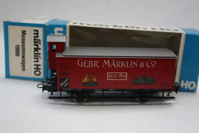 MÄRKLIN H0 Gedeckter Güterwagen mit Bremserhaus Museumswagen 1989 OVP  KM8098