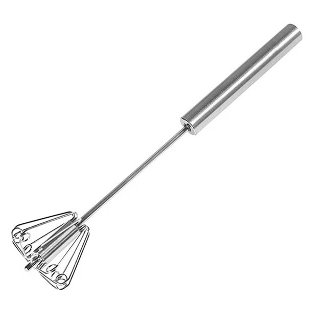 Frusta da Cucina A Spinta Manuale Semiautomatica in Acciaio Inossidabile - Mescolatore Rotante Multifunzionale per Frustare, Battere e Mescolare