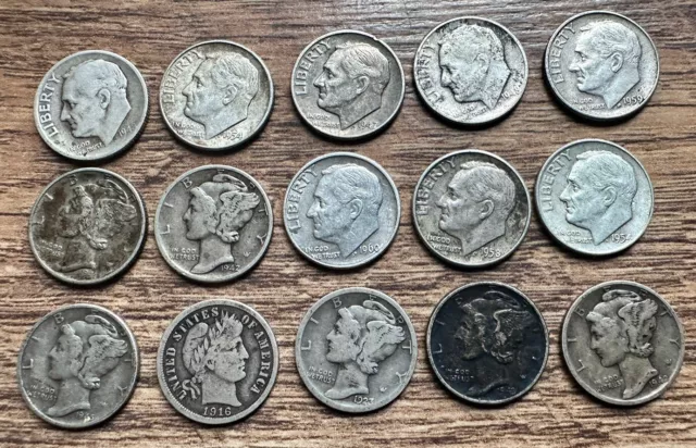 US 15 Silver Dimes