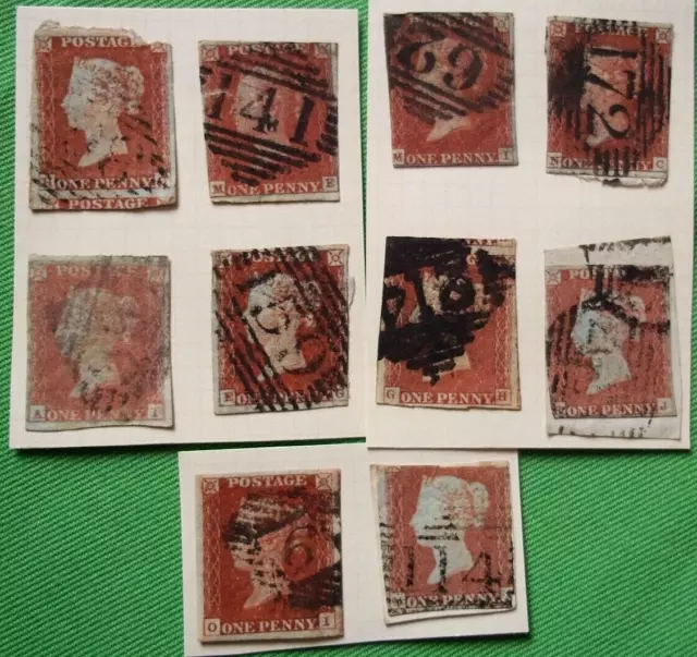 10 x 1941 QUEEN VICTORIA 1d PENNY REDS IMPERFORATE STAMPS