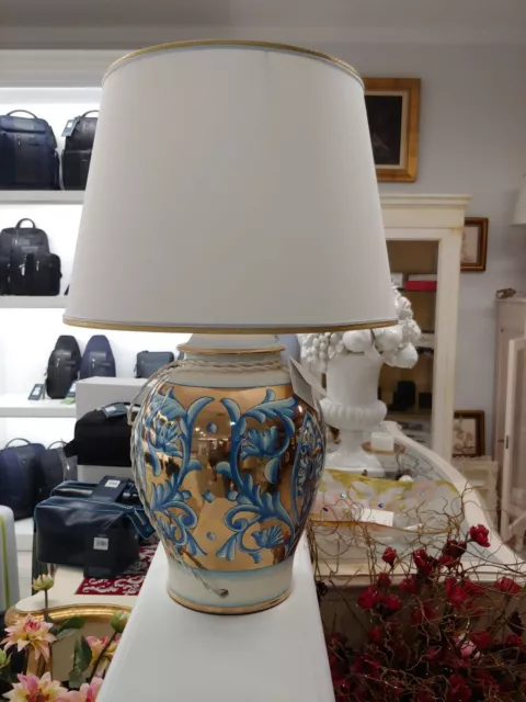 Lampada da comodino, bella lampada da tavolo in ceramica alta 14, lampada  da barattolo di zenzero con decorazione messicana con paralume, lampada da  vaso talavera, lampada a sfera. CM446 -  Italia