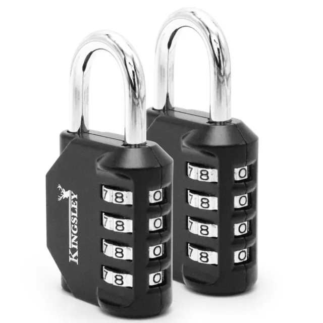 2 Pack 4 Digit Combination Padlock for School Gym  Locker Weatherproof