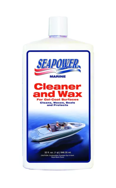 Seapower SQ-32 Marine Cleaner and Wax with Carnauba and Silicone - 32 oz.