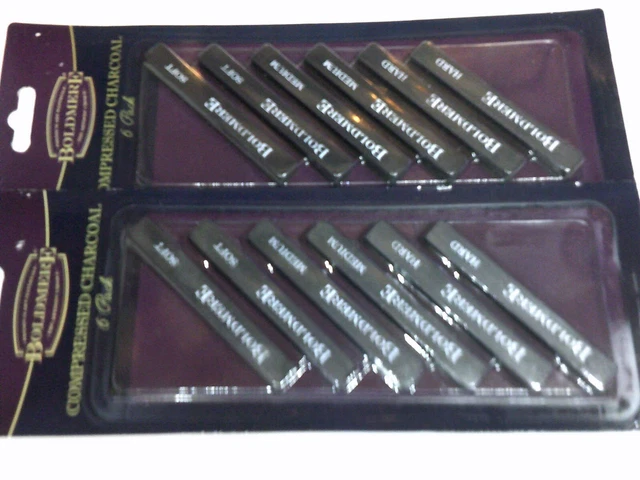 Paquete de 6 carbón comprimido Boldmere x 2 n.o: elección del artista dibujo artístico premium