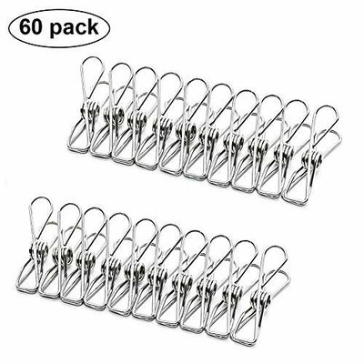 Ruesious mollette in Acciaio Inox Lavanderia Pins Clip Panno stendibiancheria Clip in Metallo Argento Strong Elasticità Confezione da 100 