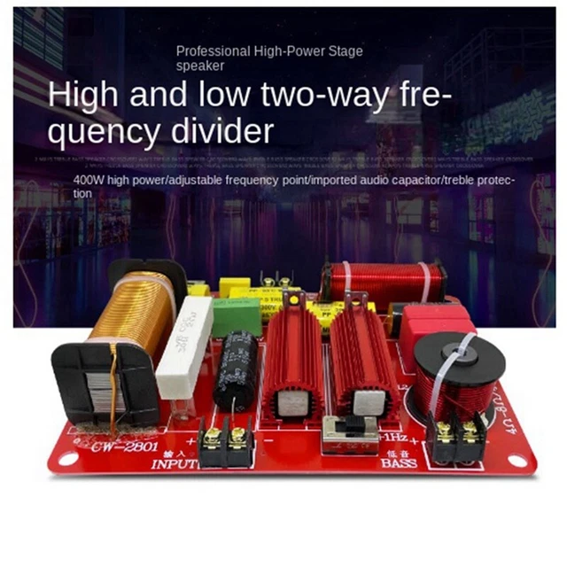 Yilin Diviseur De Fréquence 2 Voies HiFi 500W - Filtre Crossover Haute Fidélité Pour Haut-Parleurs Scène & Home Cinéma