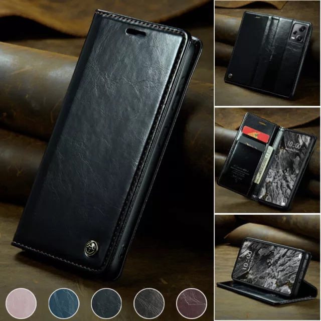 Funda solapa de billetera de cuero de lujo para Xiaomi Poco X5 Pro Redmi Note 12 3