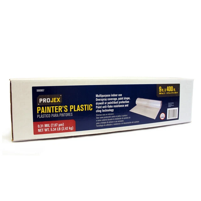 Projex Plastique Feuillet .31 Mil T X 9 Pieds L X 400 Polyéthylène Transparent 1