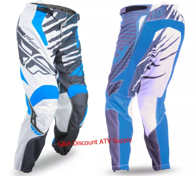 CLEARANCE Fly Racing Kinetic Shock Mesh PANTS Blue-White Size 28 Motocross ATV