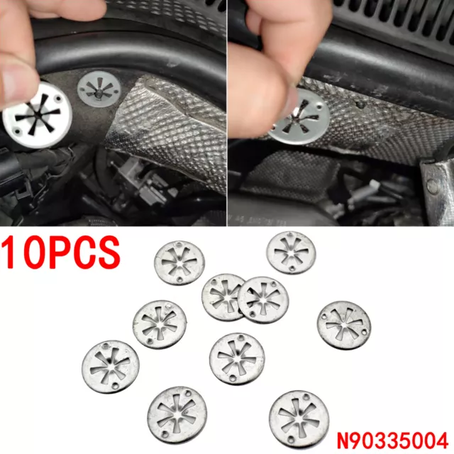 UK 10x Locking Star Washers For Ford Focus Metal Underbody Heat Shield Fasteners