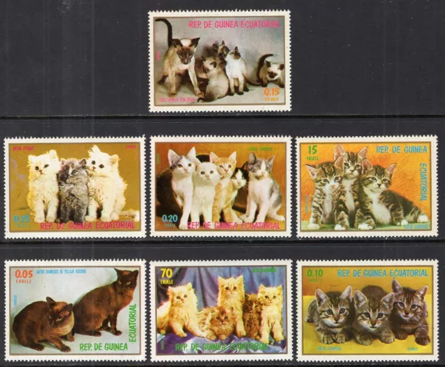 Equatorial Guinea #Mi1016-Mi1022 MNH Cats Kittens