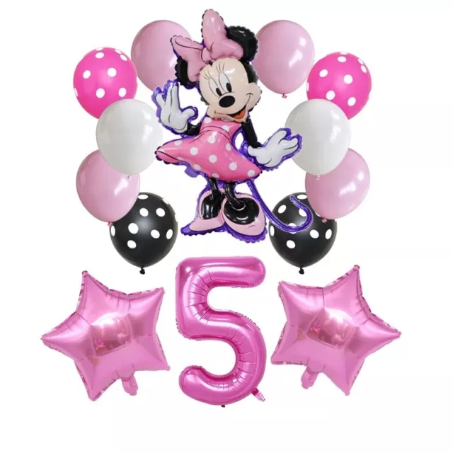 Minnie Palloncini 14 Pz Per Festa Compleanno Bambina Eta' 5 Anni