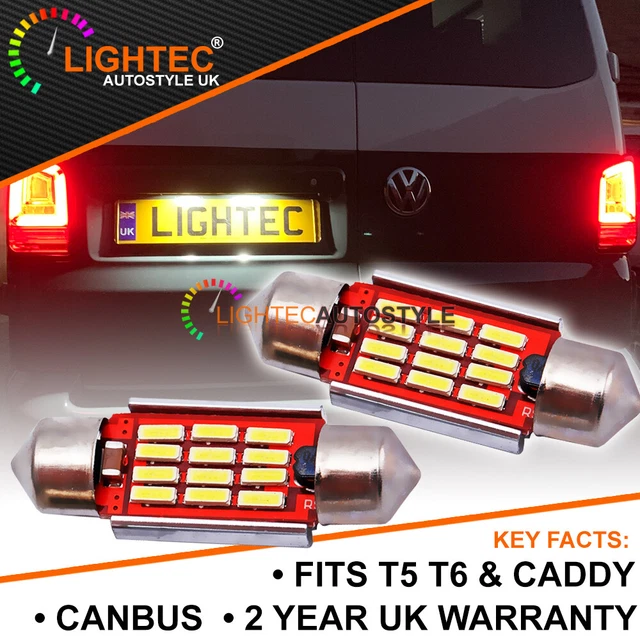 VW TRANSPORTER T5 T5.1 T6 Caddy Replacement Festoon LED Number Plate