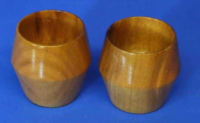 Pair of wooden carved turned treen egg cups, South Africa     **[22386]