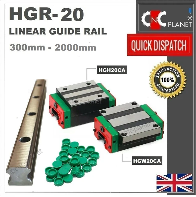 HGR SERIES 20MM LINEAR BEARING GUIDE SLIDE RAIL CARRIAGE BLOCK HGW20CA ...