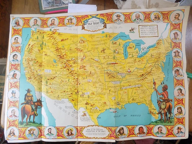 DANNY ARNOLD'S PICTORIAL Map of the Old West £10.50 - PicClick UK