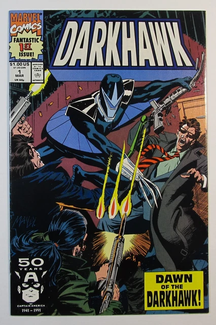 DARKHAWK # 1 VF/NM 9.0 MARVEL 1991 ORIGIN AND 1st APPEARANCE