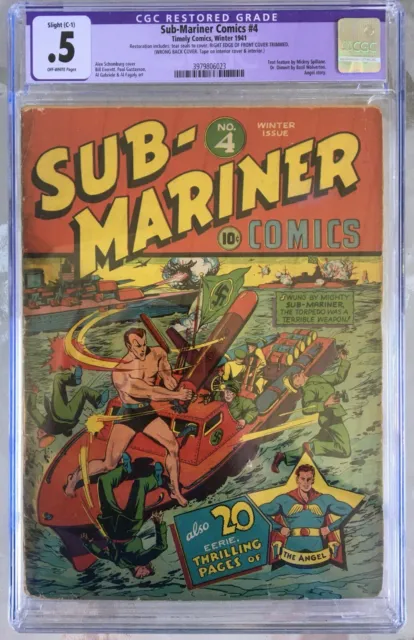 Sub-Mariner Comics #4 (1941) CGC .5 or 0.5 -- Alex Schomburg WWII cvr; restored