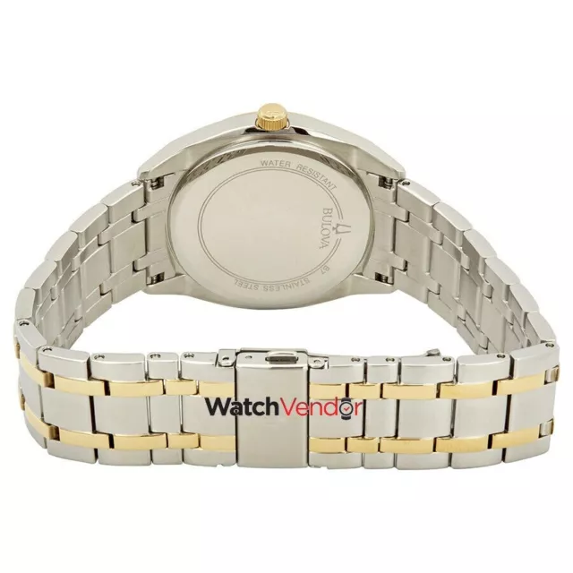 Bulova $425 Mens Two-Tone Gold/Silver Stnlss Stl Day-Date Dress Watch 98C127 2