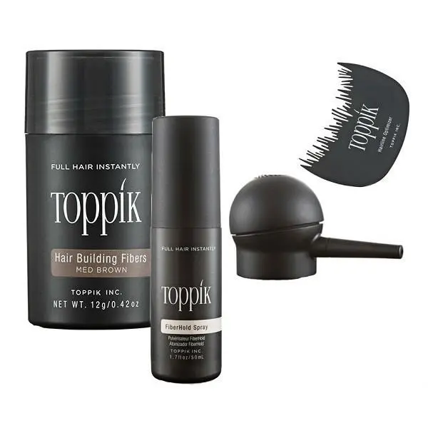 Toppik Hair Building Fibers Starter Kit 12g + Maximizer + Optimizer + Fiberhold