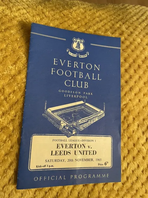 1965 Everton V Leeds Utd United 65/66 Division 1 Football League Programme