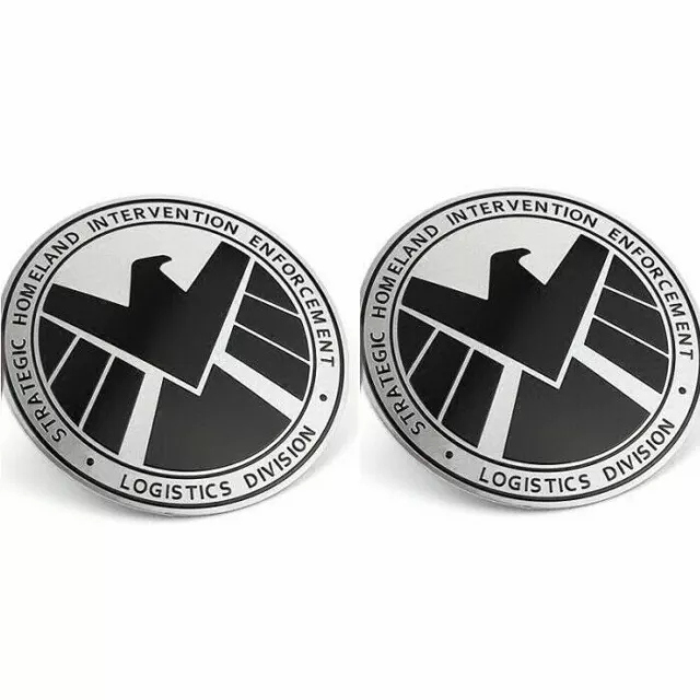 2X Avengers Marvel Agents of Shield Metall Aufkleber Chrom Emblem Auto 3D Logo