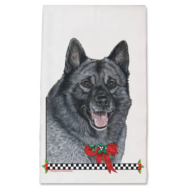 Norwegian Elkhound Christmas Kitchen Towel Holiday Pet Gifts