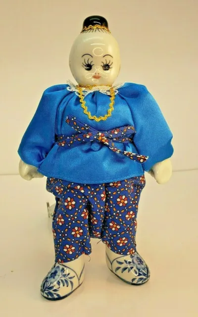 Vintage Chinese Porcelain Doll Cloth Body