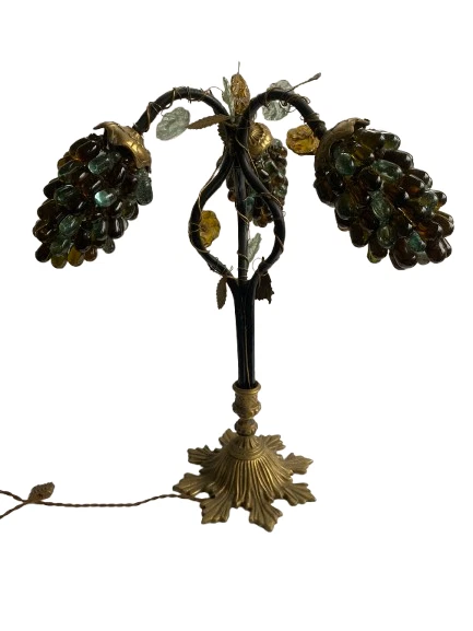 GRAND PIED DE lampe en cristal ou verre année 70 forme pyramidale EUR