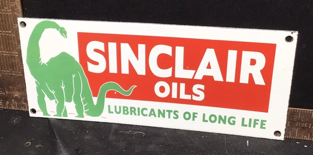 Vintage Sinclair Porcelain Sign Gas Motor Oil Sales Service Garage Mechanic Shop