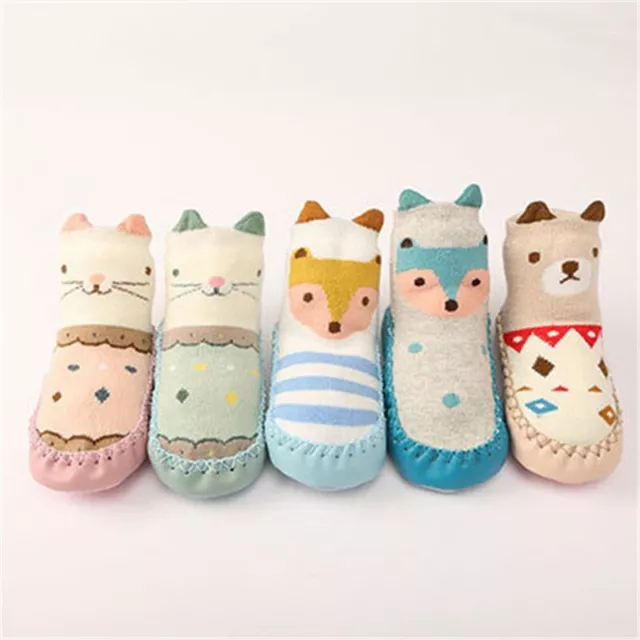 Warm Slippers Kids Crib Shoes Infant Baby Toddler Anti-slip Floor Socks Girl Boy