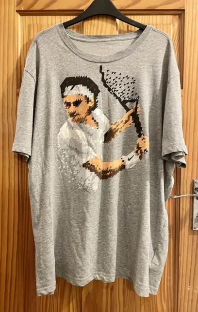 Nike Roger Federer RF Men's DRI FIT Pixel Tennis T-Shirt Top Size XXL