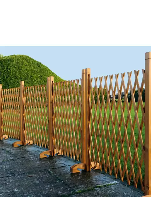 2 Expanding Fence Trellis Pack of 2 Garden Screening freestanding Wooden