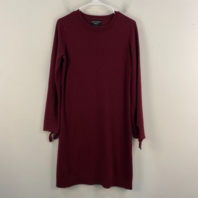 Banana Republic Womens Medium Dress Red Knit Sweater L/S Wool Cashmere 11666