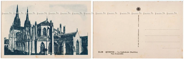 RARE!! Postcard CPA ""LA CATHEDRALE"" postcard, postcard QUIMPER