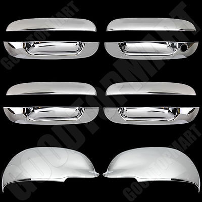 Chrome Cover Mirror Cap & 4 Door Handle For 02-06 07 08 09 CHEVY Trail Blazer