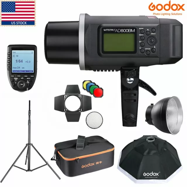 Godox AD600BM 600W HSS 1/8000s Outdoor Studio Flash Strobe+ Case +Softbox+Filter