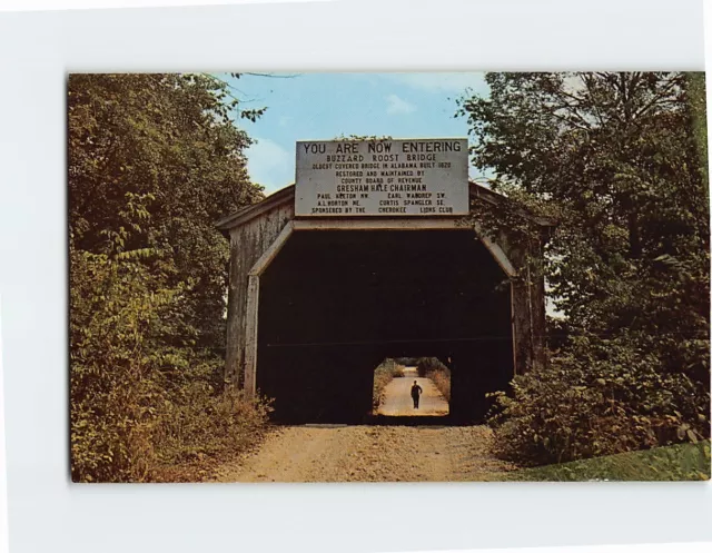 Postcard Buzzard Roost Covered Bridge Alabama USA