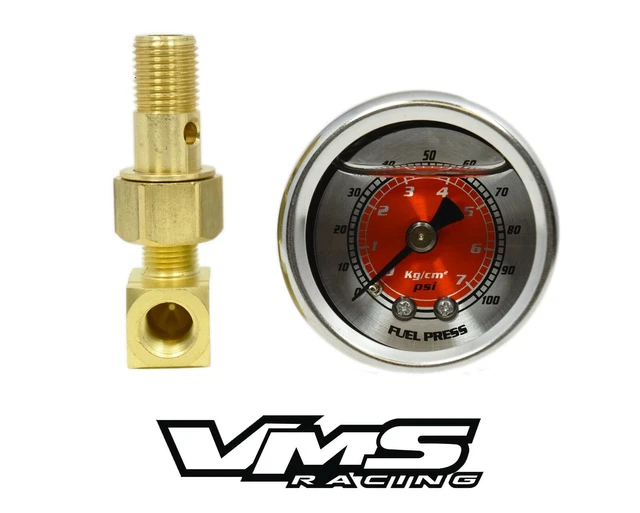 HONDA CIVIC FUEL Pressure Liquid Filled Gauge Kit Red 26.88 PicClick