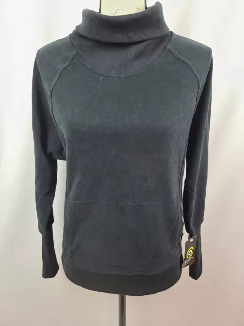 Champion C9 Women's Black Long Sleeve French Terry Turtleneck Sweatshirt New