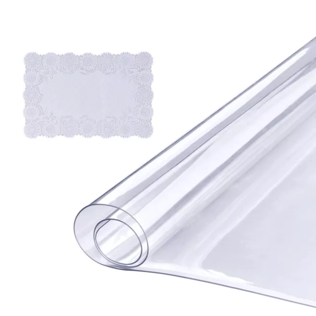 VEVOR Mantel Transparente PVC Rectángulo 61,3x123,02cm Grosor de 1,5mm para Mesa