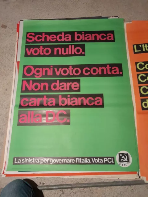 Manifesto Originale Partito Comunista Italiano PCI SPADA CM 70 X 100 DC