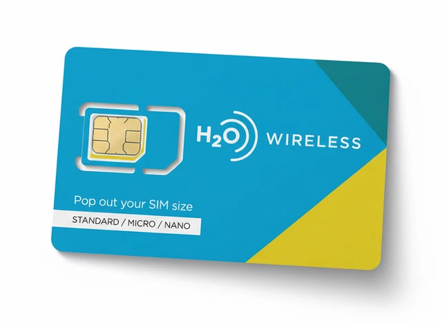 H2O Wireless SIM Card + 12 Months Service - Unlimited Talk & Text - Triple Cut SIM