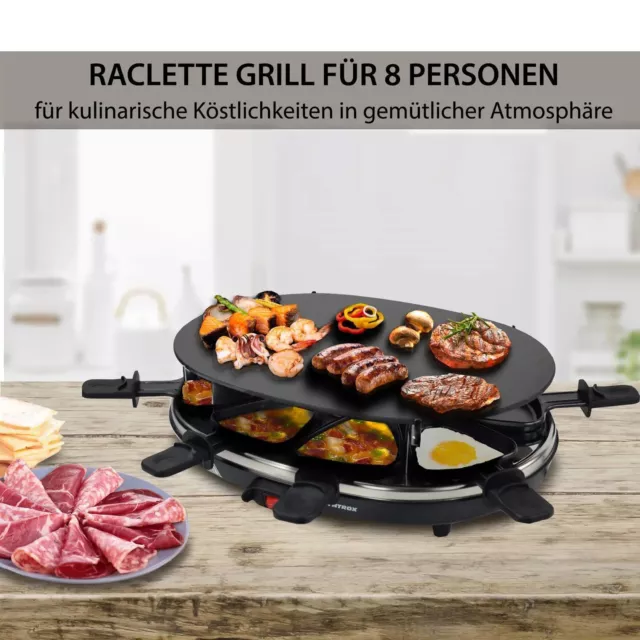 Syntrox Germany Design Raclette Grill m. Glas-Keramik Grillplatte für 8 Personen 3