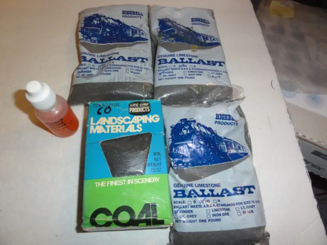 Ho (3) Bags Ballast (Highball Prods) 1 Box Coal & Wet Sol.