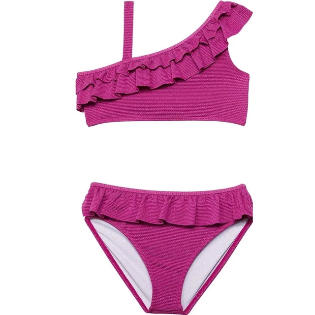 NWT Janie and Jack Big Kids Lurex Two Piece Ruffled Bikini Swimsuit Size 12