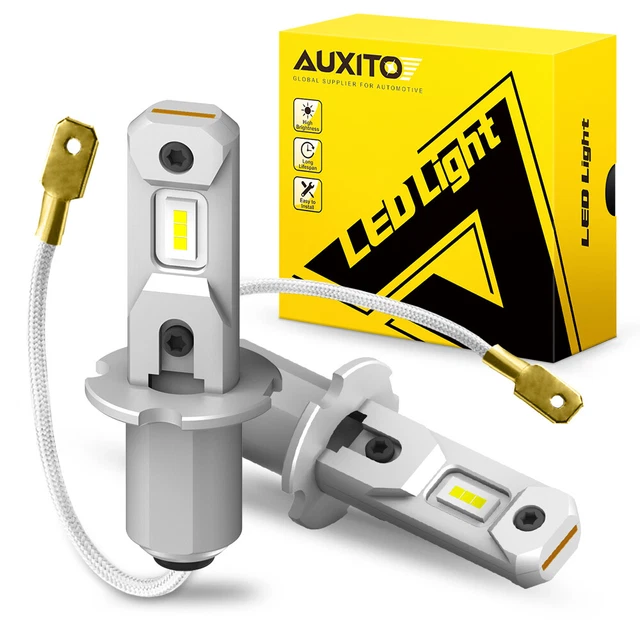 AUXITO H3 LED Fog Light Bulbs 100W Kit Super Bright White 6500K Replace Halogen